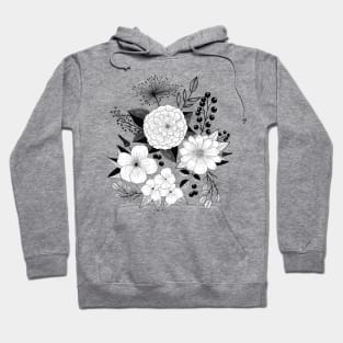 Flower Power: elegant line art style for vintage lovers Hoodie